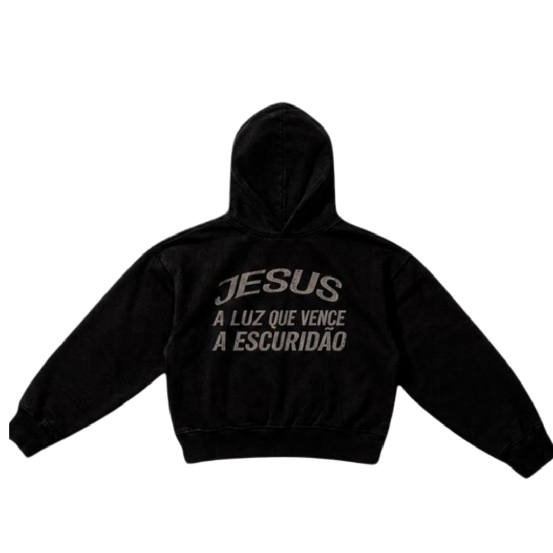 MOLETOM BOXY JESUS PRETO